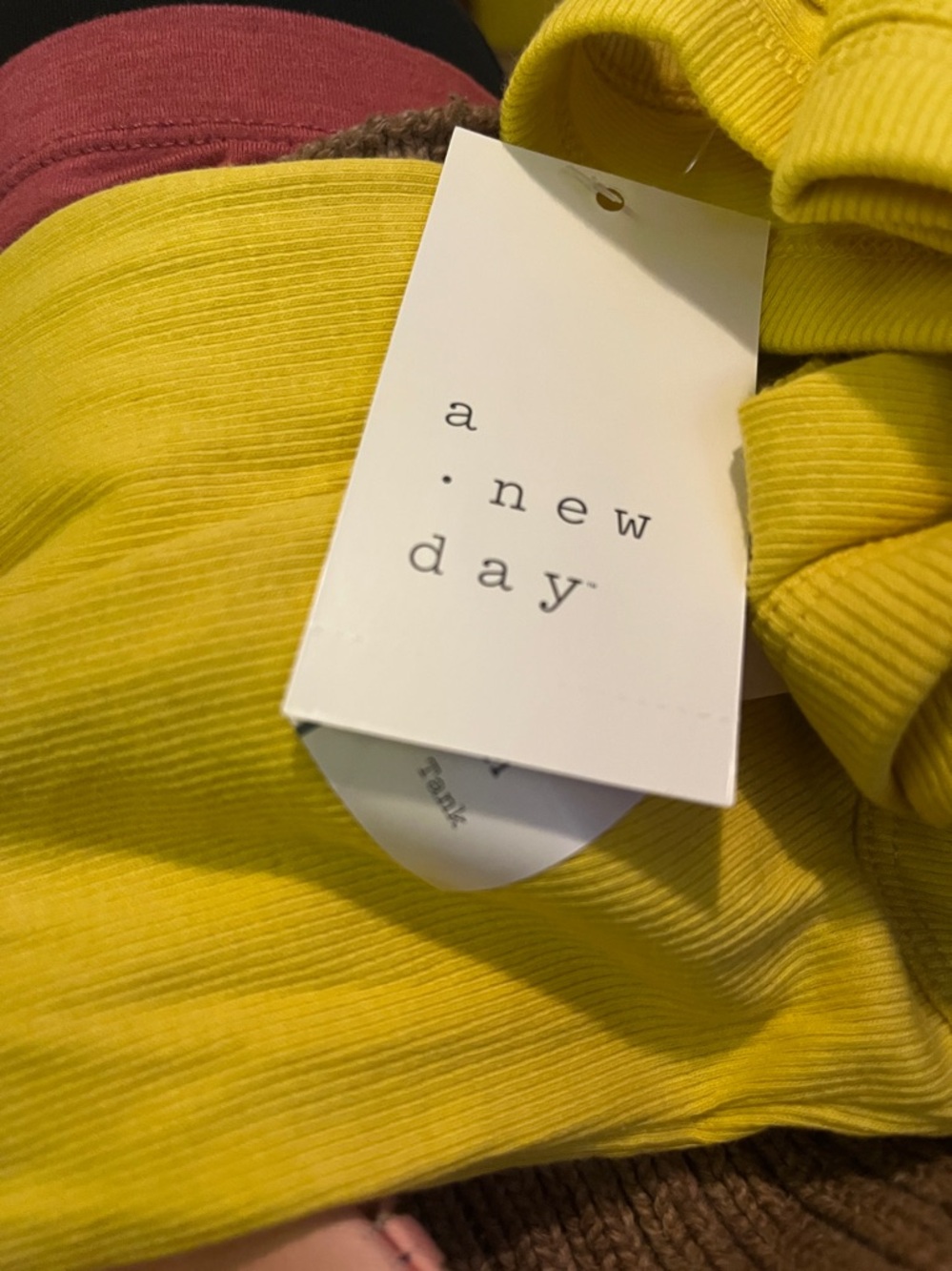 Sleeveless Yellow Ribbed Tank Top - Picture 3 of 3